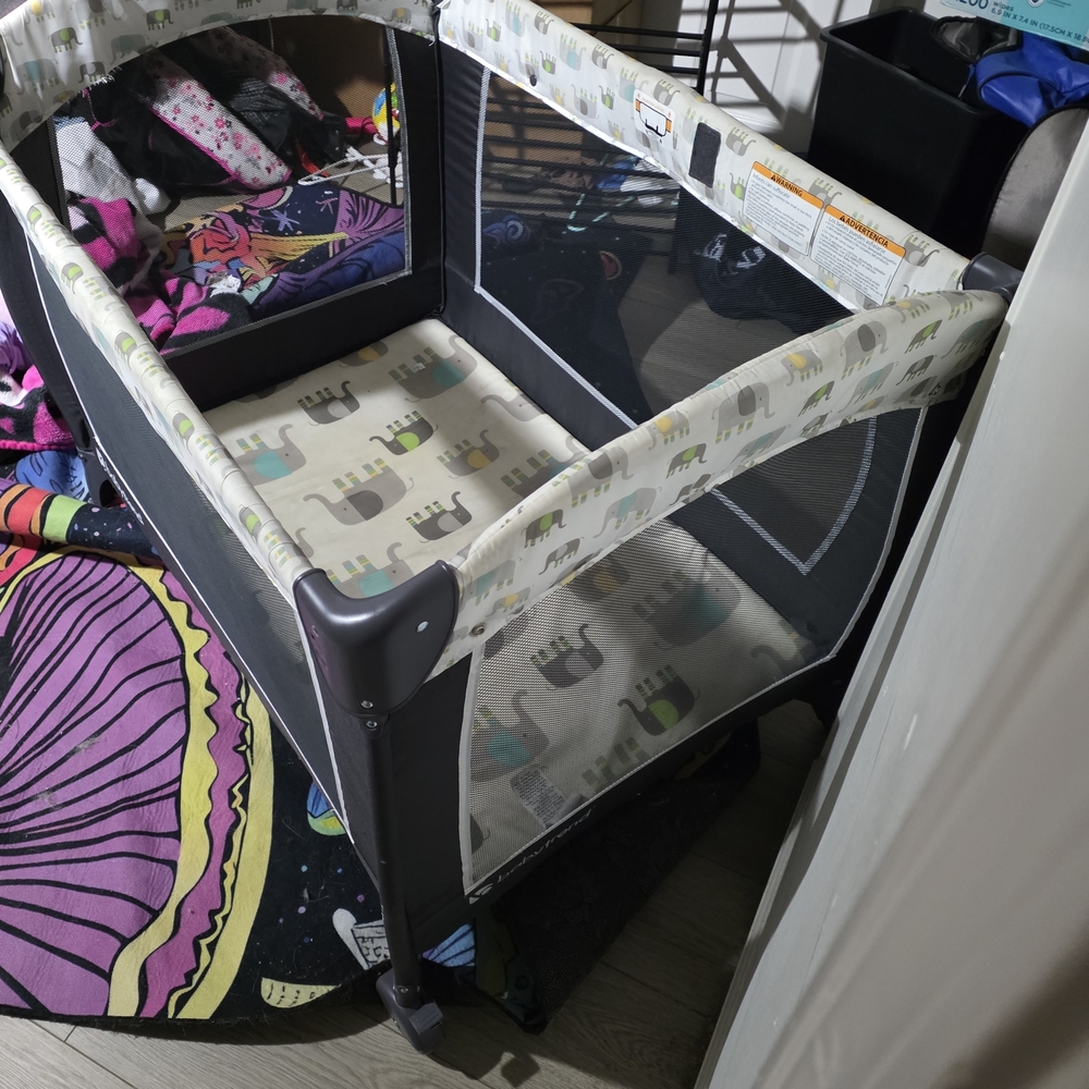 Elephant Print Baby Playpen